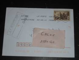 FRANCE TAXE 1.43 SUR LETTRE AVEC YT 737 - TIMBRE EN ANCIEN FRANC - INSUFFISANCE AFFRANCHISSEMENT - CACHET ROND AVON - - 1960-.... Covers & Documents