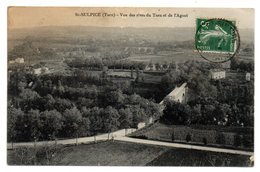 CPA    81     SAINT SULPICE     1914    VUE DES RIVES DU TARN ET DE L AGOUT     VUE AERIENNE - Saint Sulpice