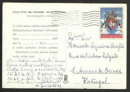 Radio Vatican Carte Postale QSL Voyagé 1959 Au Portugal Vatican Radio QSL Card Postcard Postally Used 1959 To Portugal - Cartas & Documentos