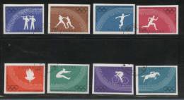 POLAND 1960 OLYMPIC GAMES ROME ITALY IMPERF USED Sports Discus Boxing Horses Cycling Jumping Sprint Running Bikes Music - Estate 1960: Roma