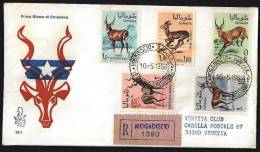 1968 - SOMALIA- ANIMALI DA CACCIA - FDC VENETIA #53/S- VIAGGIATA RACCOMANDATA - Somalie (1960-...)