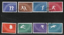 POLAND 1960 OLYMPIC GAMES ROME ITALY PERF USED Sports Discus Boxing Horses Cycling Jumping Sprint Running Bikes Music - Summer 1960: Rome