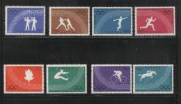 POLAND 1960 OLYMPIC GAMES IN ROME ITALY PERF NHM Sports Discus Boxing Horses Cycling Jumping Sprint Running Bikes Music - Summer 1960: Rome