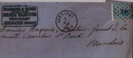 BELGIQUE :  1867:N°18 Sur Lettre De JEMMAPES à AUVELAIS.Oblit.Losange 191.Sans Texte. - 1865-1866 Perfil Izquierdo