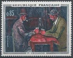 FRANCE - Cézanne - Petite Tache Rose Sous La Manche Du Joueur De Gauche Et Visages Rubiconds - Neufs
