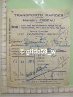 Facture Transports Rapides - Maison OISEAU - LILLE - 20 Juin 1936 - Transports