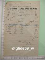 Facture Agence En Douane - Camionnage - Entrepots - Louis DEPERNE - LILLE - 10 Mars 1925 - Verkehr & Transport