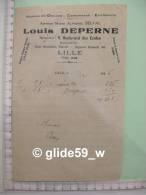 Facture Agence En Douane - Camionnage - Entrepots - Louis DEPERNE - LILLE - 1er Décembre 1925 - Verkehr & Transport