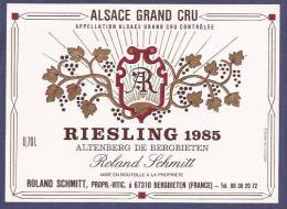 P553 - Vin Alsace Grand Cru RIESLING 1985 - ALTENBERG De BERGBIETEN - - Riesling