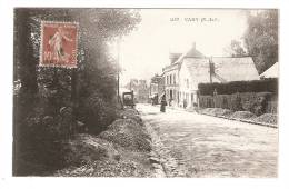 CPA - 76 - Seine Maritime : Cany Barville :  Route De St Valéry :petite Animation - Voiture - Maisons ...  Rare - Cany Barville