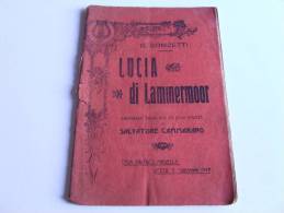 Lib131 Libretto Opera Dramma Tragico, Musiche Doninzetti, Lucia Di Lammermoor, Madella 1918, Varietà Copertina - Musica