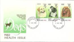 New Zealand 1982 Health Dogs FDC - FDC