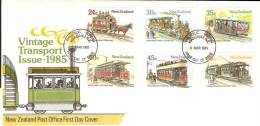 New Zealand1985  Vintage Transport Trains FDC - FDC