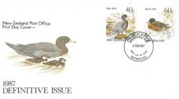 New Zealand 1987 40c And 60c Birds FDC - FDC