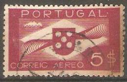 PORTUGAL - (CORREIO AÉREO) - 1936-1941,   Hélice.  5$   (o)   MUNDIFIL  Nº 6 - Usati