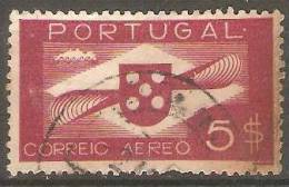 PORTUGAL - (CORREIO AÉREO) - 1936-1941,   Hélice.  5$   (o)   MUNDIFIL  Nº 6 - Oblitérés