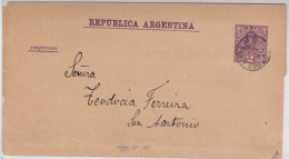 ARGENTINA - 1890 - BANDE JOURNAL De BUENOS AIRES Pour SAN ANTONIO - Ganzsachen