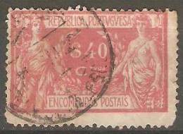 PORTUGAL (ENCOMENDAS POSTAIS) - 1920-1922,   Comércio E Indústria. Pap. Liso  $40  (o)   MUNDIFIL  Nº 6a - Usati