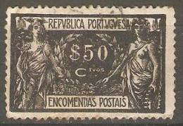 PORTUGAL (ENCOMENDAS POSTAIS) - 1920-1922,   Comércio E Indústria. Pap. Liso  $50  (o)   MUNDIFIL  Nº 7a - Gebraucht