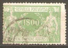 PORTUGAL (ENCOMENDAS POSTAIS) - 1920-1922,   Comércio E Indústria. Pap. Liso  1$00  (o)   MUNDIFIL  Nº 12a - Usati