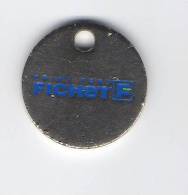 Jeton  De   Caddie  Argenté  Point  Fort  FICHET - Trolley Token/Shopping Trolley Chip