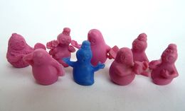 TRES RARE SERIE DE 8 FIGURINES MONOCHROMES BARBAPAPA Presque Complète, Années 70 Pas DUNKIN - Sonstige & Ohne Zuordnung