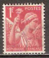 Timbre France Y&T N° 433 (4) Obl.  Type Iris.  1 F. Rouge. Cote 0,30 € - 1939-44 Iris