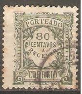 PORTUGAL  (PORTEADO) - 1922-1927.  Emissão Regular ( Tipo De 1904) Unicolor.   80 C.  (o)   MUNDIFIL  Nº 43 - Oblitérés