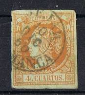 Sello 4 Cuartos Isabel II 1860, Fechador BEJAR (Salamanca), Num 52 º - Usados