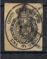 Sello 1 Onza Servicio Oficial 1855, VARIEDAD Rueda Carreta 4 CORUÑA, Num 36 º - Gebruikt