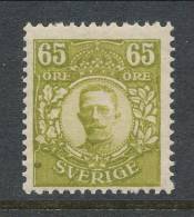 Sweden 1918 Facit # 93,  Gustaf V In Medallion, Without Wm Or Wm KPV, Perfect MNH (**) - Unused Stamps