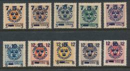 Sweden 1918 Facit # 126-135, Landstorm III,  Very Nice Set Of 10, MH (*), See Scanned Images - Unused Stamps