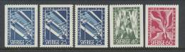 Sweden 1953 Facit # 451-453. Centenary Of The Telegraph Service,  Set Of 5, See Full Description, MH (*)/MNH(**) - Neufs