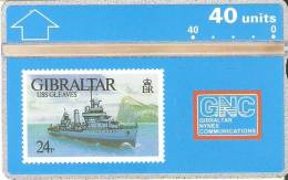 Nº 15 TARJETA DE GIBRALTAR DE UN SELLO DE UN BARCO NUEVO-MINT (STAMP-SHIP) - Gibraltar