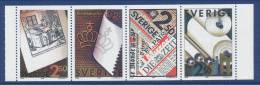 Sweden 1990 Facit # 1636-1639, Pulp And Paper. Se-tenant Strip Of 4 From Booklet H407, MNH (**) - Nuevos