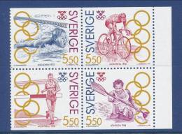 Sweden 1992 Facit # 1738-1741, Olympic Gold III. Se-tenant Block Of 4 From Booklet H427, MNH (**) - Ungebraucht