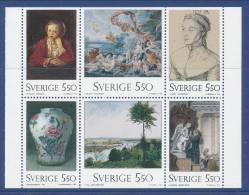 Sweden 1992 Facit # 1749-1754, 200th Anniv. Of The National Museum. Se-tenant Pane From Booklet H429, MNH (**) - Ongebruikt