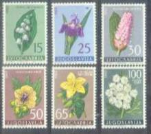 YU 1963-1034-9 FLOWERS(V), YUGOSLAVIA, 1 X 6v, MNH - Unused Stamps