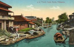 MANILLE (Philippines) Tondo Canal Bateaux Animation - Filipinas