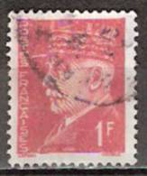 Timbre France Y&T N° 514 (5) Obl.  Type Pétain (Houriez).  1 F. Rouge. Cote 0,15 € - 1941-42 Pétain