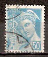 Timbre France Y&T N° 549 (2) Obl.  Type Mercure.  50 C. Turquoise. Cote 0,15 € - 1938-42 Mercure