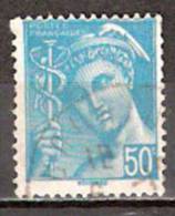 Timbre France Y&T N° 549 (4) Obl.  Type Mercure.  50 C. Turquoise. Cote 0,15 € - 1938-42 Mercure