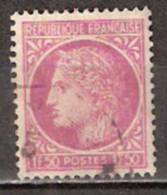 Timbre France Y&T N° 679 (4) Obl.  Type Cérès De Mazelin.  1 F 50. Lilas. Cote 0,15 € - 1945-47 Cérès De Mazelin