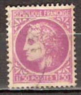 Timbre France Y&T N° 679 (5) Obl.  Type Cérès De Mazelin.  1 F 50. Lilas. Cote 0,15 € - 1945-47 Ceres Of Mazelin