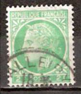 Timbre France Y&T N° 680 (3) Obl.  Type Cérès De Mazelin.  2 F. Vert-jaune. Cote 0,15 € - 1945-47 Cérès Van Mazelin