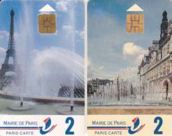 2 Paris Cartes Stationnement, Hotel De Ville 2 Puce Smart1 + Tour Eiffel 2 Puce GEM2, Cote 90€ - Parkeerkaarten