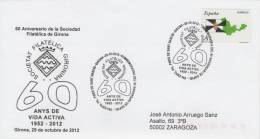 SPAIN. POSTMARK 60th ANNIV. PHILATELIC SOCIETY OF GIRONA. 2012 - Frankeermachines (EMA)