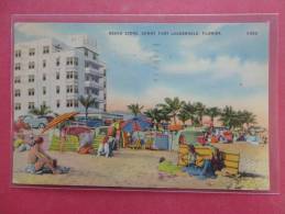 - Florida > Fort Lauderdale  Beach Scene  Linen 1943 Cancel Stamp Fell Off-----           -----------  Ref 808 - Fort Lauderdale