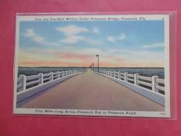 - Florida > Pensacola 2 1/2  Million Dollar Bridge Linen 1937 Cancel  Ref 809 - Pensacola