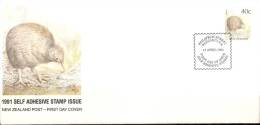 New Zealand 1991 40c Kiwi Self-Adhesive FDC - FDC